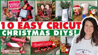 10 EASY Christmas Cricut Decor DIYs 🌲 Beginner Cricut Explore + Joy vinyl projects anyone can do!