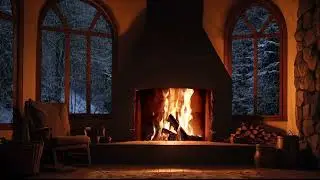 A crackling fireplace on a winter evening | ASMR relaxation