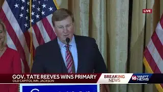 Gov. Tate Reeves speaks after win