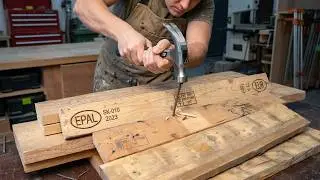 Even Pros Are Shocked!  Genius Pallet Woodworking Idea: Smart Folding Furniture