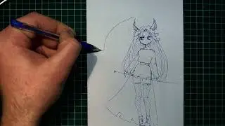 Арт процесс как нарисовать аниме демона девушку / Art process - how to draw anime demon
