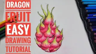 How to draw dragon fruit | Easy step by step drawing tutorial.
