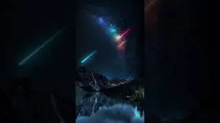 Dark starry neon meteor