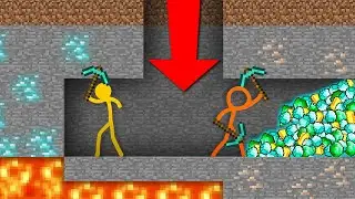 Stickman vs Minecraft Cartoon 💎 UNDERGROUND SURVIVAL