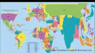 World Map With Countries Re-sized To Population (Instead of land mass)