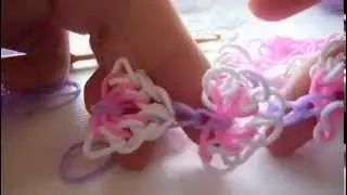Браслет из резинок твинок Сердечки - без станка! Только крючок!