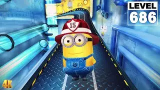 Minion Rush Gru's Lab LEVEL686 - Firefighter Minion run 14K meters - PC UHD4K 60FPS