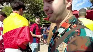 CRAZY ENGLISH & SPANISH FANS PARTY IN BERLIN EURO 2024