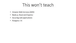 This tutorial won't teach following