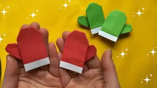 ★ DIY: ORIGAMI HANDSCHUH ★ Papier Origami ★ Weihnachtsbasteln - basteln für weihnachten