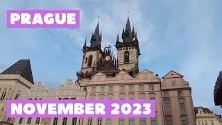 [4K] 🇨🇿 #Prague, Czech Republic | Autumn Sightseeing Walk 🍁🍂 | November 2023