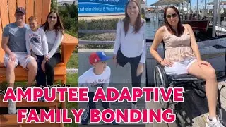 Amputee woman adaptive crutches user life activities | adaptability family bond