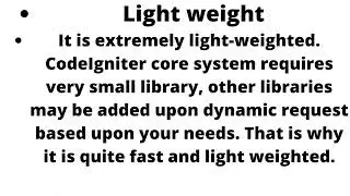 Features of CodeIgniter