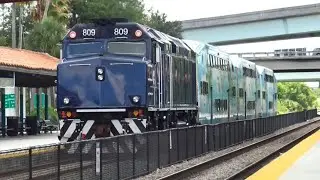 Tri-Rail Commuter Trains in Ft. Lauderdale, FL - EMD F40PH Still in Revenue Service!