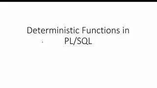deterministic functions in oracle