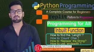 Basics inbuilt function in Python | Length,Endswith,Count & Replace Function in Python