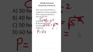 ASVAB/PiCAT Arithmetic Reasoning Practice Test Q: Perimeter and Area 