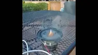 Speaker catches on fire #tiktok