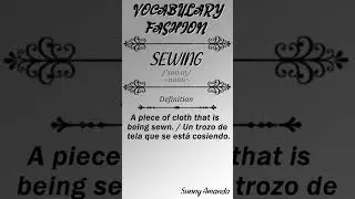 Vocabulary Fashion - Sewing | 