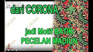 corona jadi motif batik pecelan Madiun # the corona text becomes the batik motif of Pecelan Madiun