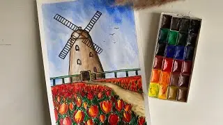 Пейзаж акварелью - пошаговый видеоурок / Boyarova_art