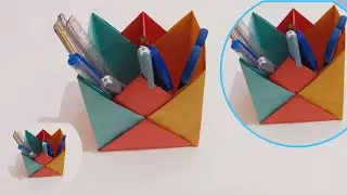 Easy Paper Pen Holder | How to Make a Paper Pencil Stand | DIY Desk Organizer