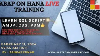 ABAP ON HANA  DEMO | Training starts from 11th Feb at 07.45AM | Registration link in Description box