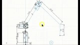 Fusion 360. Эскиз манипулятора на сервомоторах SG90