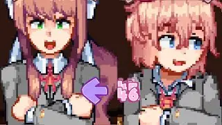 Friday Night Funkin - Odd One But Monika And Sayori [FNF Mod]