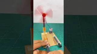 hydraulic Lift Fan With Syringe Swith • Dc Motor Fan #shorts #experiment