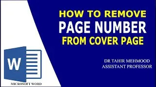 How to remove page number from cover page | How to Number All Pages Except First in Word 2016