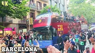 BARÇA 2025 Street | Celebrating the LA LIGA Champion in Barcelona 4K