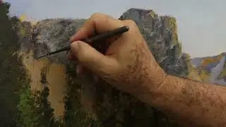 Mastering a Majestic Rocky Mountain Landscape Painting: Background and Mountain 1