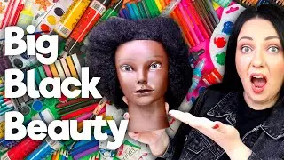 Repainting BIG BLACK DOLL HEAD / Mannequin Doll Head Repaint by Poppen Atelier