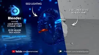 Blender | How to Make Liquid / Fluid Effects - Dynamic Paint + Eevee SSGI addon | TUTORIAL