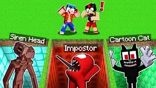DON'T CHOOSE THE WRONG HOLE IN MINECRAFT! 😱 INVICTOR - Siren Head, Among Us, Cartoon Cat
