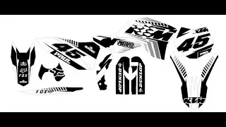 Motocross Graphics Design Speed Art  | KTM XCF