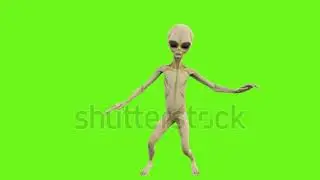 Alien dancing. Loopable animation on green screen. 4k video footage by Shutterstock India