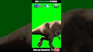 Trex Running Green Screen 