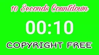 10 Seconds Countdown Green Screen【Copyright Free Green Screen】- H.T.C.Creations