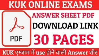 KUK Answer Sheet 36 Pages ( Ready 2 Print ) PDF LINK