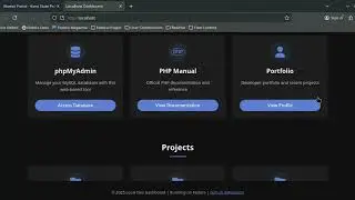 Create a Beautiful Localhost Dashboard with PHP | Dark Mode + Search + Modern UI