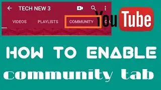 How to enable for community tab // on YouTube community tab//