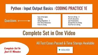 Python Coding Practice 1E : String Manipulation and Indexing 