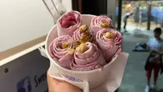 আইসক্রিম রোলস | Raspberry Rolled Ice cream | Ice Cream Rolls | Varna, Bulgaria | Meems TravelHive