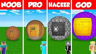 Minecraft Battle: NOOB vs PRO vs HACKER vs GOD: INSIDE SPHERE HOUSE BASE BUILD CHALLENGE / Animation