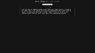 Dark theme & Light theme using JS (Turn on/off the light)