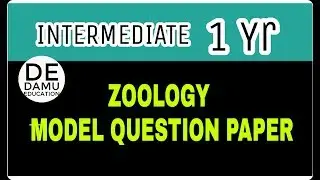 ZOOLOGY MODEL QUESTION PAPER FOR INTERMEDIATE 1 Yr | Zoology QP for Inter 1 yr