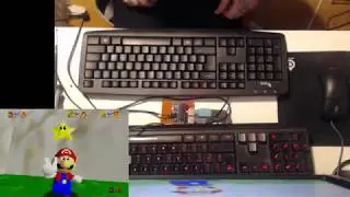 Mario 64 With My Mouse And Keyboard Adaptor on Real N64