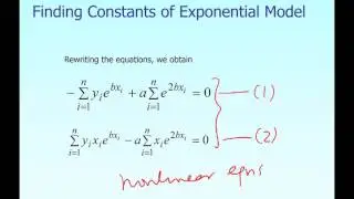 Chapter 06.04: Lesson: Nonlinear Regression with Transformed Data: Exponential Model